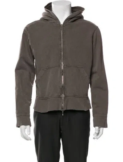 Pre-owned Omar Afridi V-neck Long Sleeve Hoodie In Gray