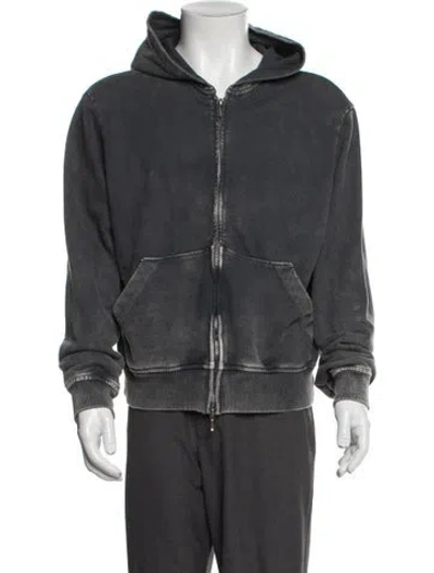 Pre-owned Omar Afridi V-neck Long Sleeve Hoodie In Gray