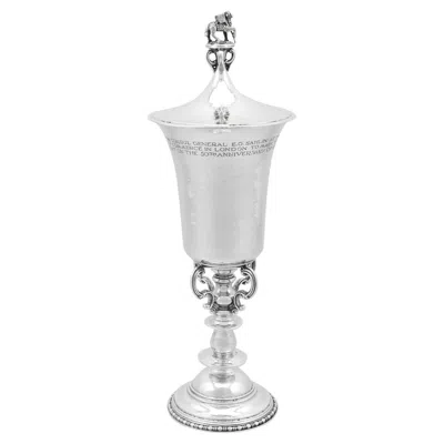 Pre-owned Omar Ramsden Antique Sterling Silver Cup And Cover By
