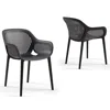 Omax Decor Atra Resin Patio Dining Chair In Anthracite Black - (set Of 2) In Black