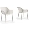 Omax Decor Atra Resin Patio Dining Chair In Cool Gray - (set Of 2) In White
