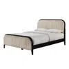 Omax Decor Daphne Wooden Queen Size Platform Bed In Black And Beige In Neutral