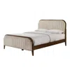 Omax Decor Daphne Wooden Queen Size Platform Bed In Black And Beige In Brown