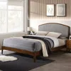 Omax Decor Grace Wooden Queen Size Platform Bed In Walnut And Gray In Brown