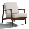 Omax Decor Jasper Solid Wood And Fabric Upholstered Accent Armchair In Beige In White