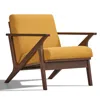 Omax Decor Zola Solid Wood And Fabric Accent Armchair In Walnut And Mustard