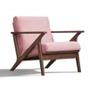 Omax Decor Zola Solid Wood And Velvet Upholstered Accent Armchair In Blush Pink