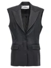 Ombra Milano Single-breasted Long Waistcoat In Black