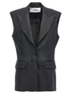 Ombra Milano Single-breasted Long Waistcoat In Black