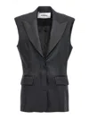 Ombra Milano Single-breasted Long Waistcoat In Black