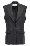 Ombra Milano Single-breasted Long Waistcoat In Black