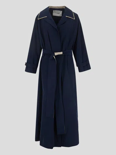 Ombra Milano Ombra Double Trench Jacket In Blue