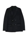 Omc Double-breasted Wool Coat In Blue
