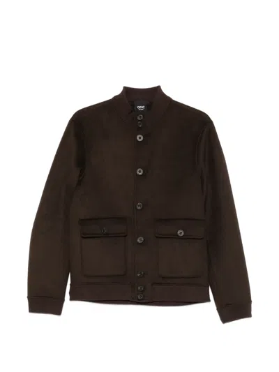 Omc Emilio Button-up Jacket In Brown