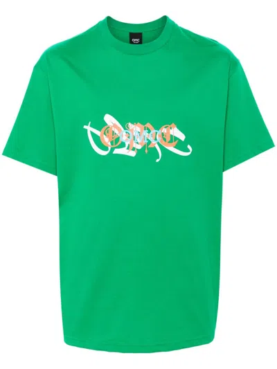 Omc Logo-print T-shirt In 绿色