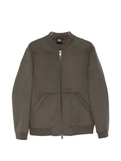 Omc Paul Zip-up Bomber Jacket In Brown