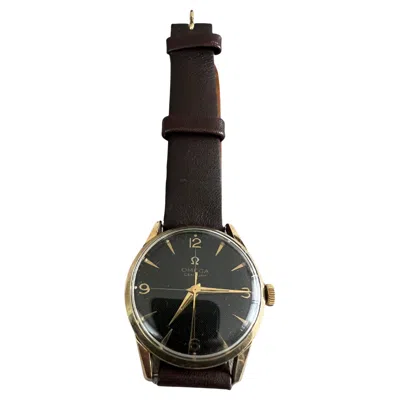 Pre-owned Omega 10k Yellow Gold  Century Gold And Black Vintage, Circa 1956, Deco, Retro