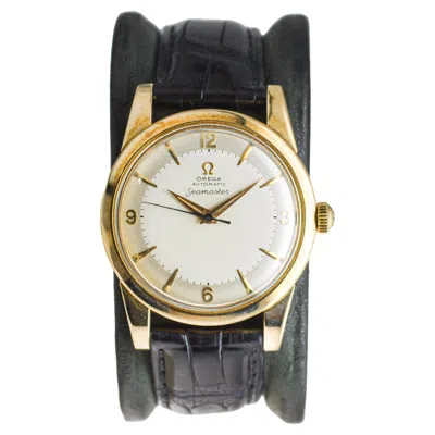 Pre-owned Omega 14 Karat Yellow Gold Seamaster Automatic Winding 1950s With Original Dial