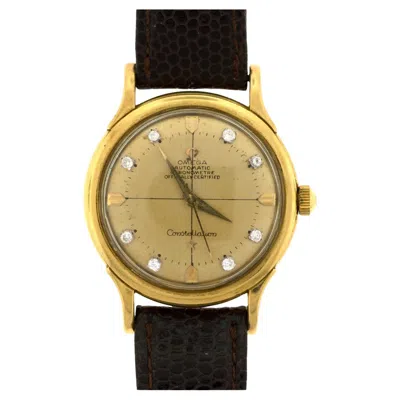 Pre-owned Omega 14k Gold And Diamond  Constellation Watch Vintage In Multi