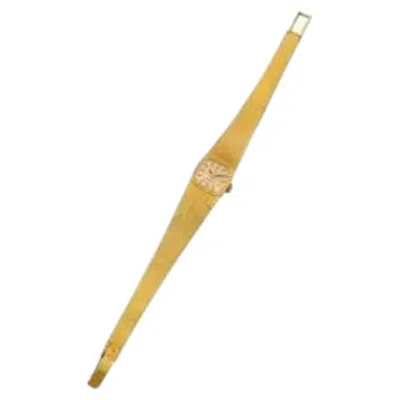 Pre-owned Omega 18k Gold Cushion Bracelet Watch — Calibre 650, 17 Jewels In Multi