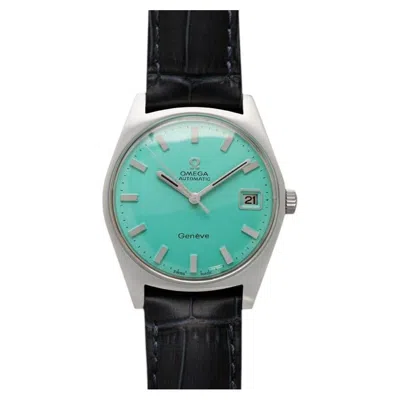 Pre-owned Omega 1969  Geneve Vintage Mens Cal. 565 Automatic Watch, Tiffany & Co. Blue Dial