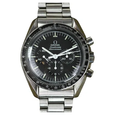 Pre-owned Omega 1970s  Speedmaster Moon Watch First Generation Straight Writing Caseback In Multi