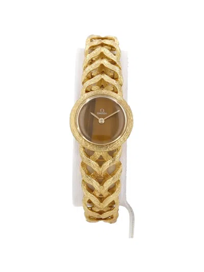 Pre-owned Omega 1970s Tiger's Eye 24mm Watch In Brown
