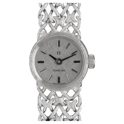 Pre-owned Omega 1971  Vintage Ladies 18k White Gold Bracelet Watch - Nos With Papers & Boxe