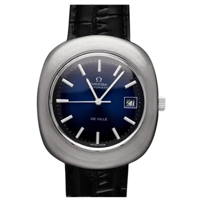 Pre-owned Omega 1972  De Ville Vintage Mens Large Retro Automatic With Blue Vignette Dial