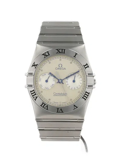 Pre-owned Omega 1980s Constellation Baton Hands 33mm Watch In Silver
