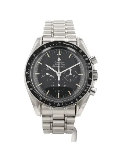 Pre-owned Omega 1980s Speedmaster 42mm Watch In Black