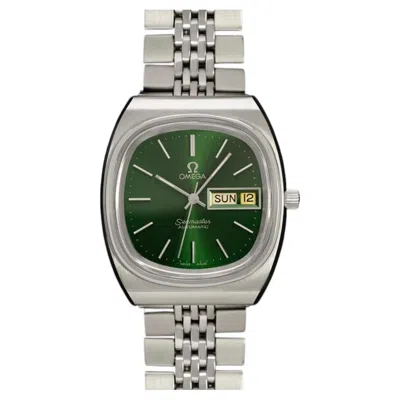 Pre-owned Omega 1981  Seamaster Vintage Mens Bracelet Automatic Day Date Emerald Green - Ss