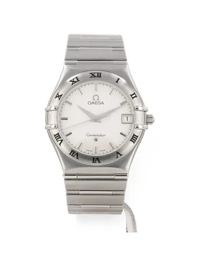 Pre-owned Omega 1990 Constellation 33mm Watch In White