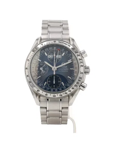 Pre-owned Omega 1990s Speedmaster 39mm Watch In Blue