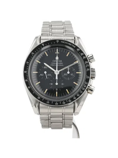Pre-owned Omega 1990s Speedmaster 42mm Watch In Black