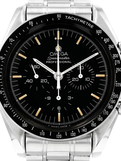 Pre-owned Omega 1990´s Speedmaster Tachymeter 42mm Watch In Black