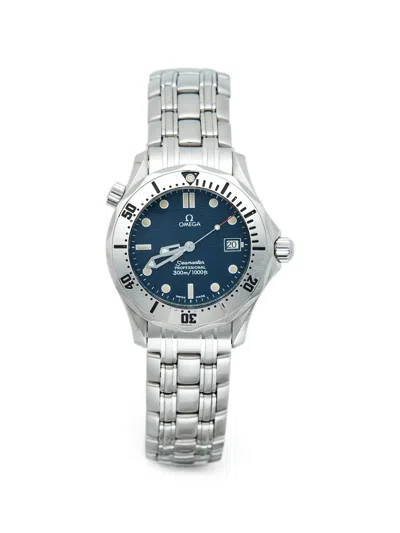 Pre-owned Omega 1993 Seamaster Professional 36mm Watch In Blue