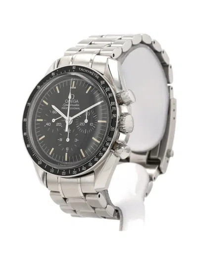 Pre-owned Omega 2000s Tachymeter Speedmaster Baton Hands 42mm Watch In Silver