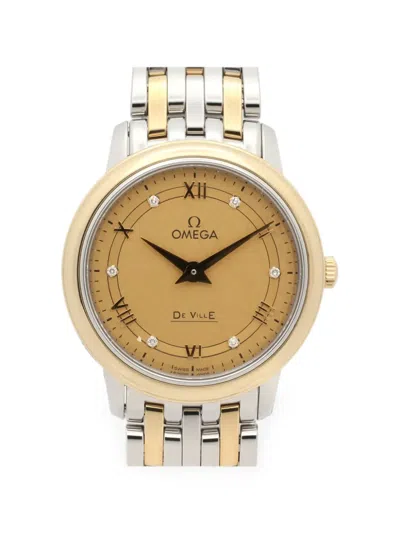 Pre-owned Omega 2020s De Ville Prestige Diamond 27mm Watch In Gold