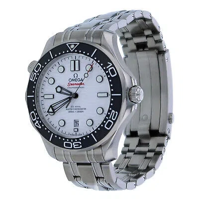 Pre-owned Omega 2024  Seamaster Diver 300m Steel 42 Mm White Dial Watch 210.30.42.20.04.001