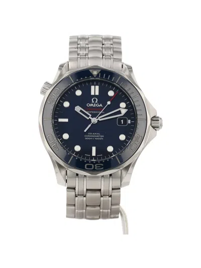 Pre-owned Omega 41mm Seamaster Watch In Blue
