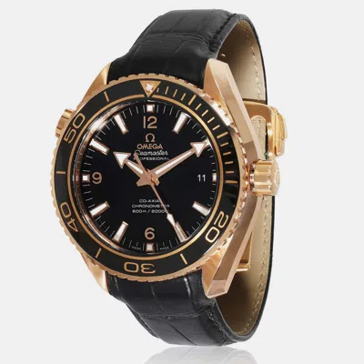 Pre-owned Omega Black 18k Rose Gold Seamaster Planet Ocean 232.63.46.21.01.001 Automatic Men's Wristwatch 45.5 Mm
