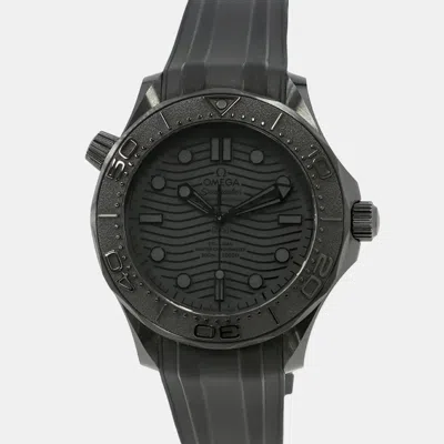 Pre-owned Omega Black Ceramic Seamaster 300m 210.92.44.20.01.003 Automatic Men's Wristwatch 43.5mm