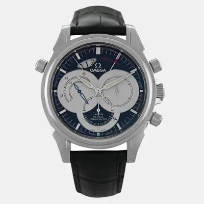 Pre-owned Omega Black Stainless Steel De Ville 4847.50.31 Automatic Men's Wristwatch 41 Mm