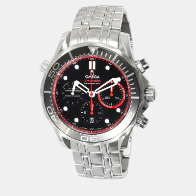 Pre-owned Omega Black Stainless Steel Seamaster 212.32.44.50.01.001 Automatic Men's Wristwatch 44 Mm