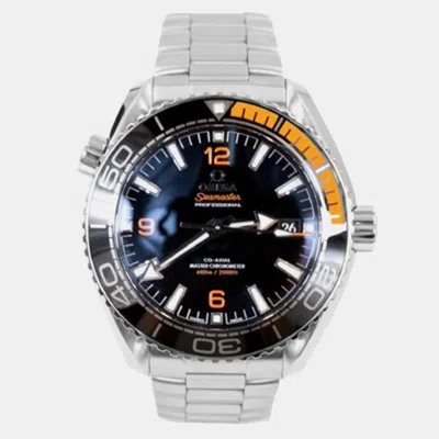 Pre-owned Omega Black Stainless Steel Seamaster 215.32.44.21.01.001 Automatic Men's Wristwatch 43.5 Mm