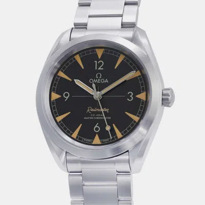 Pre-owned Omega Black Stainless Steel Seamaster 220.10.40.20.01.001 Automatic Men's Wristwatch 40 Mm