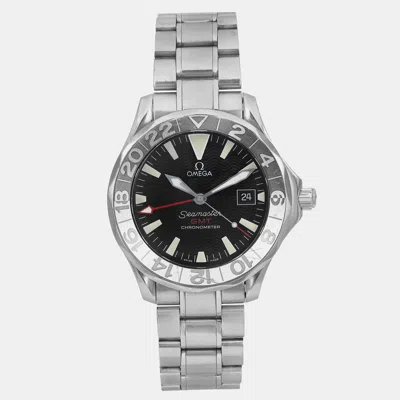 Pre-owned Omega Black Stainless Steel Seamaster 2234.50.00 Automatic Men's Wristwatch 41mm