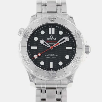 Pre-owned Omega Black Stainless Steel Seamaster 300m 210.30.42.20.01.002 Automatic Men's Wristwatch 42mm
