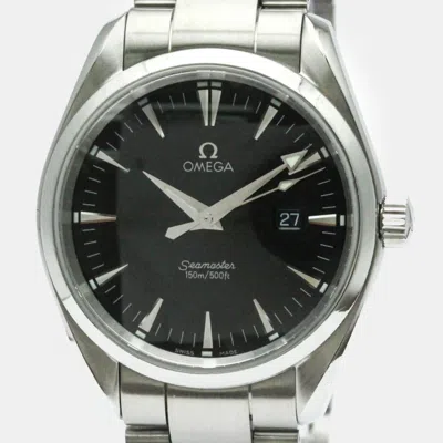 Pre-owned Omega Black Stainless Steel Seamaster Aqua Terra 2517.50 Quartz Men's Wristwatch 39 Mm
